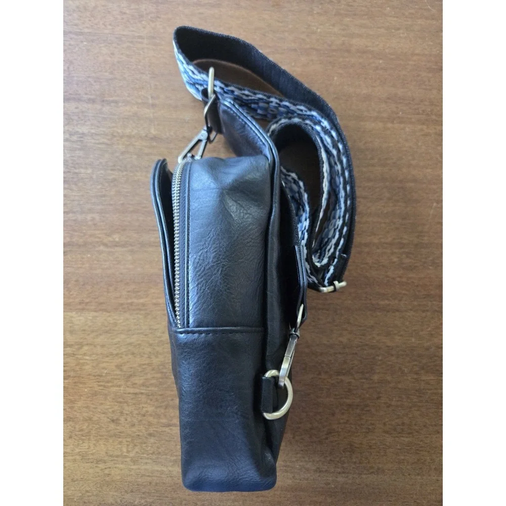 Vegan leather crossbody sarah shoulder sling bag wide strap classy cloth boho